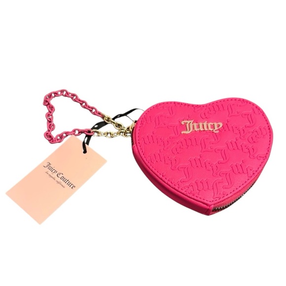 Juicy Couture Handbags - Juicy Couture Pink Heart Wristlet with Gold Accents